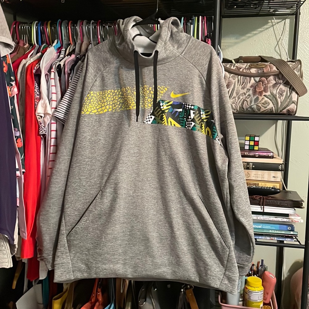 NIKE Mens XXL Gray DRI-FIT  Hoodie w/ Pockets 🖤